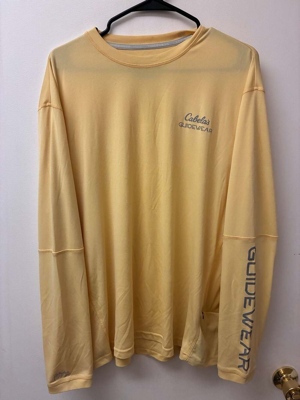 Cabela's Guidewear UPF 50 Long Sleeve Performance Fishing Shirt Yellow